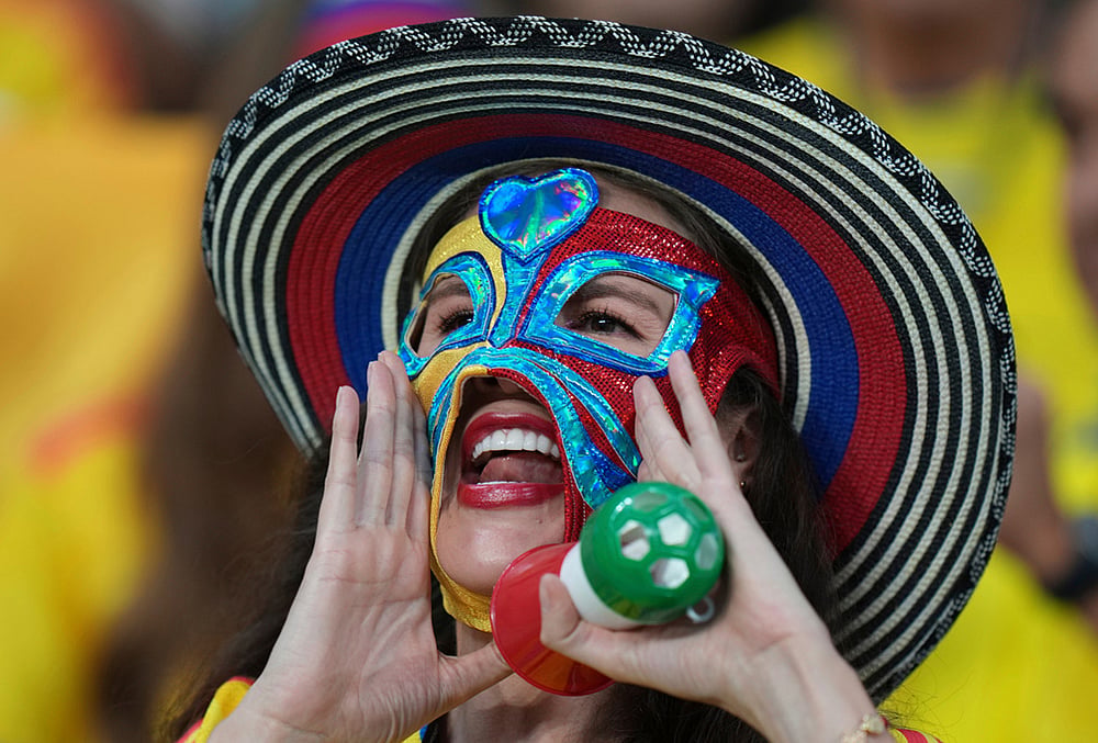 Fifa World Cup 2026 fans dazzling costumes, facepaint and flags highlights-fan of Colombia