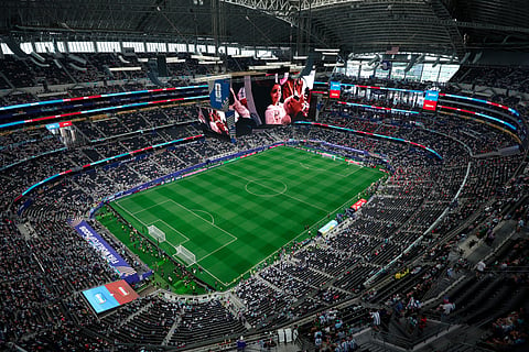 A view of Dallas Stadium before the World Cup Group J soccer match between Argentina and Austria in Arlington, Texas, near Dallas
