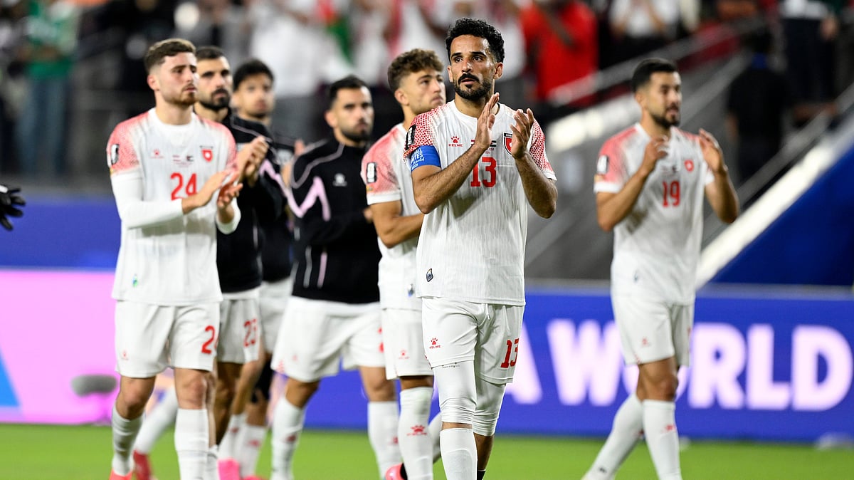 Jordan's Mahmoud Almardi (13) reacts after the World Cup Group J soccer match between Austria and Jordan in Santa Clara, Calif., near San Francisco, Tuesday, June 16, 2026. - AP Photo/Eakin Howard