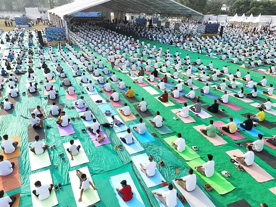 Mass Yoga Sessions At Banbasa