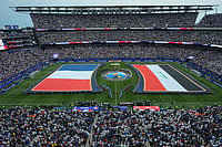 France Vs Iraq, FIFA World Cup 2026: See Best Photos From Group I Clash In Philadelphia AP/Matt Rourke : Players of France, left, and Iraq line up prior to the World Cup Group I soccer match between France and Iraq in Philadelphia