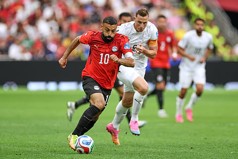 Egypt's Mohamed Salah (10) runs with the ball during the World Cup Group G soccer match between New Zealand and Egypt in Vancouver, British Columbia, Sunday, June 21, 2026