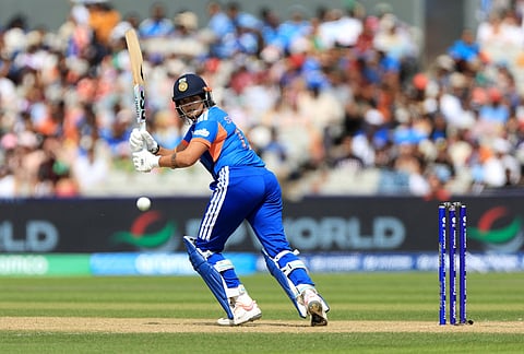 India's Shafali Verma batting during the ICC Women's T20 World Cup match between India and South Africa, at Emirates Old Trafford, Manchester, England.