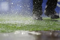 England Vs Argentina Weather Forecast, FIFA World Cup 2026 SF: Will ENG Vs ARG Match Be Delayed Due To Storms? AP/Derik Hamilton : Heavy rain falls during the World Cup Group I soccer match between France and Iraq in Philadelphia, Monday,