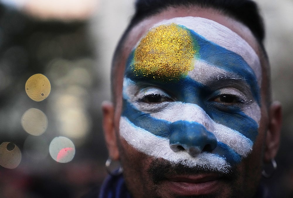 Fifa World Cup 2026 fans dazzling costumes, facepaint and flags highlights-Uruguay  fan