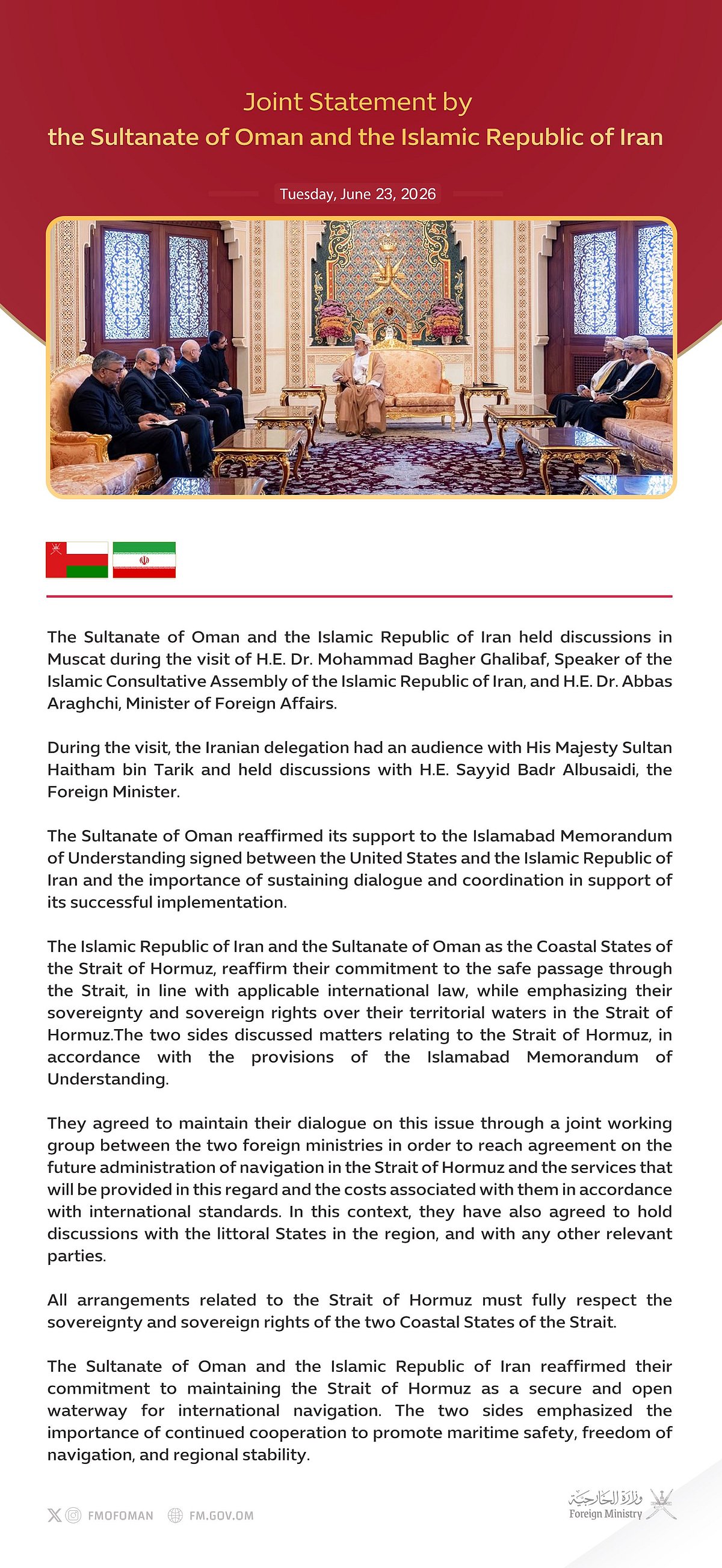 Iran-Oman Joint Statement