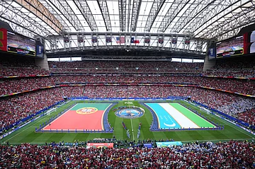 AP/Karen Warren : Flags for Portugal and Uzbekistan are displayed ahead of the World Cup Group K soccer match between Portugal and Uzbekistan.