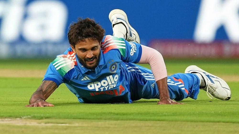 Nitish Kumar Reddy has been sidelined for the upcoming Ireland-England tour due to quadriceps injury, while Suryansh Shedge has been named as his replacement. - | Photo: AP/Ashwini Bhatia