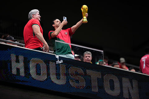 Fans of Portugal before the World Cup Group K soccer match between Portugal and Uzbekistan in Houston