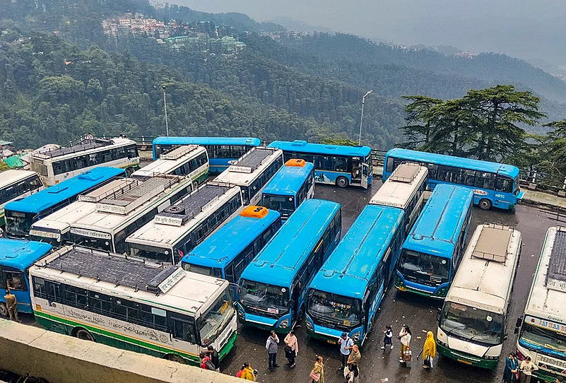 HRTC employees protest over pending dues in Shimla, HP