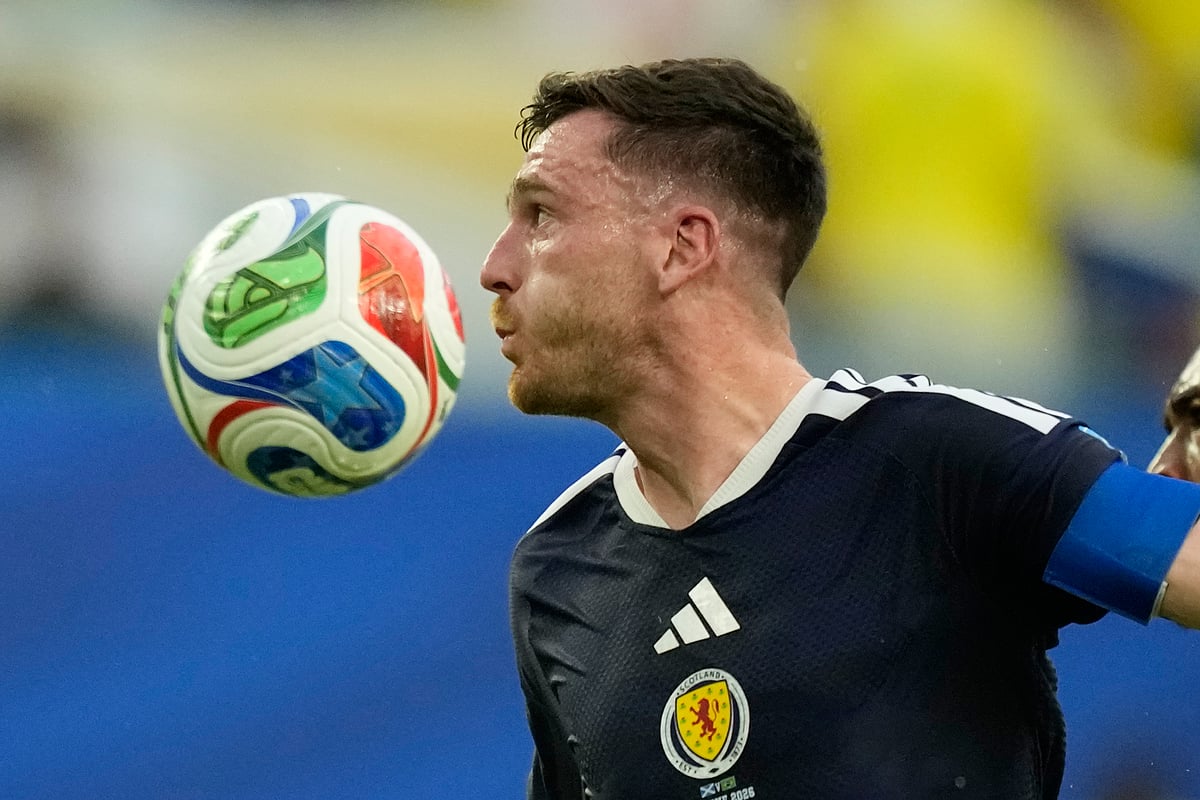 Scotland Vs Brazil FIFA World Cup 2026 Group C Andy Robertson Ball Watch AP Photo
