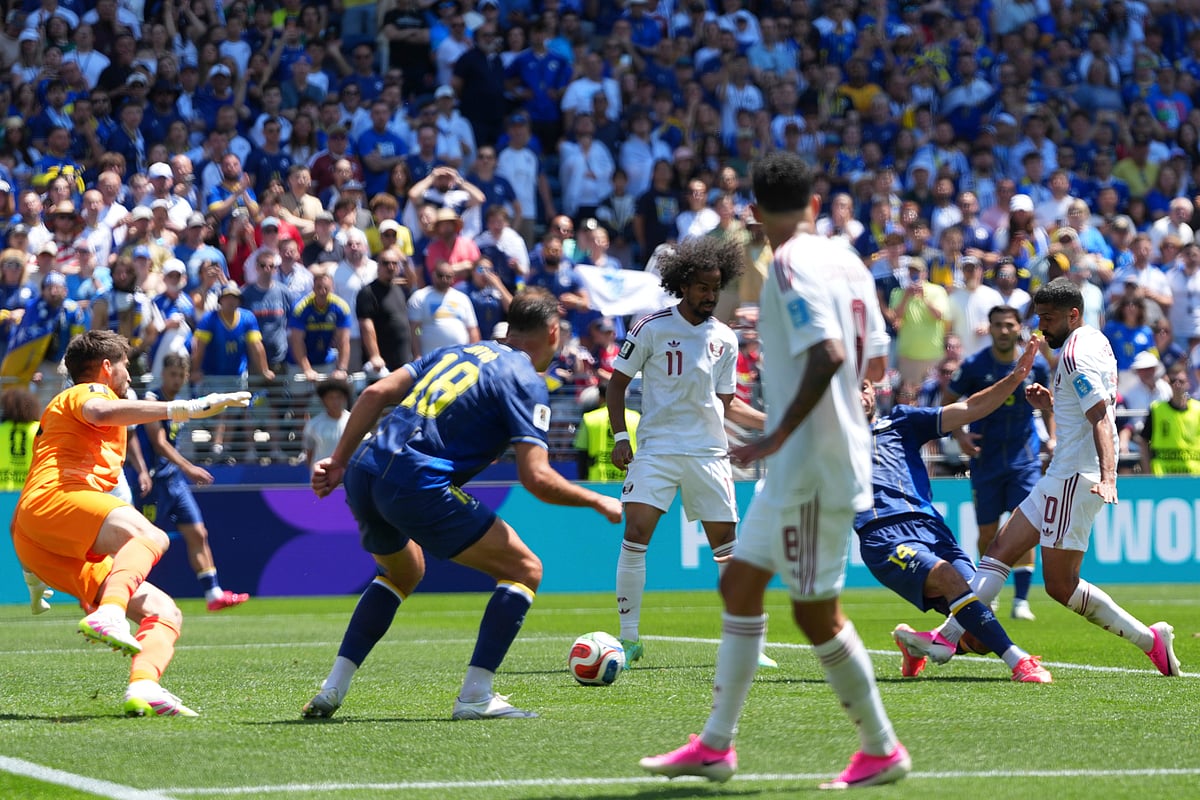 Bosnia Vs Qatar FIFA World Cup 2026 Group A Hassan Alhaydos Scores AP Photo