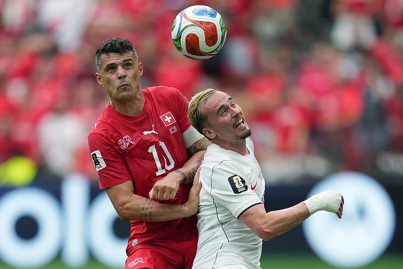 Switzerland Vs Canada FIFA World Cup 2026 Group B Granit Xhaka and Liam Millar AP Photo