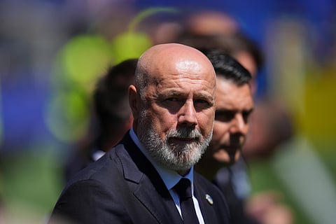 Bosnia head coach Serge Barbarez stands before of the World Cup Group B soccer match between Bosnia and Qatar in Seattle Wednesday, June 24, 2026.