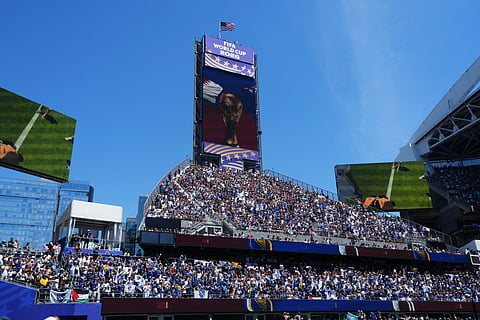 Spectators wait for the start of the World Cup Group B soccer match between Bosnia and Qatar in Seattle, Wednesday, June 24, 2026.