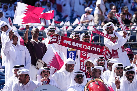 Qatar fans cheer ahead of the World Cup Group B soccer match between Bosnia and Qatar in Seattle, Wednesday, June 24, 2026.