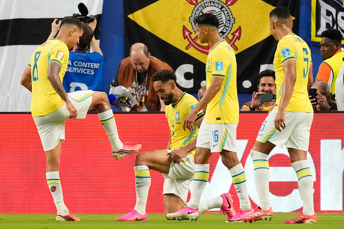 Scotland Vs Brazil FIFA World Cup 2026 Group C Matheus Cunha Celebs Team Shoe Shine AP Photo