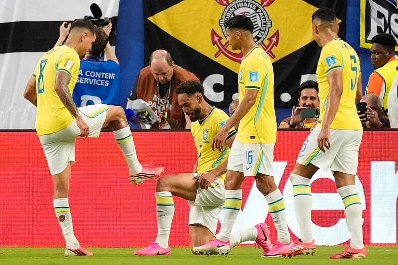 Scotland Vs Brazil FIFA World Cup 2026 Group C Matheus Cunha Celebs Team Shoe Shine AP Photo