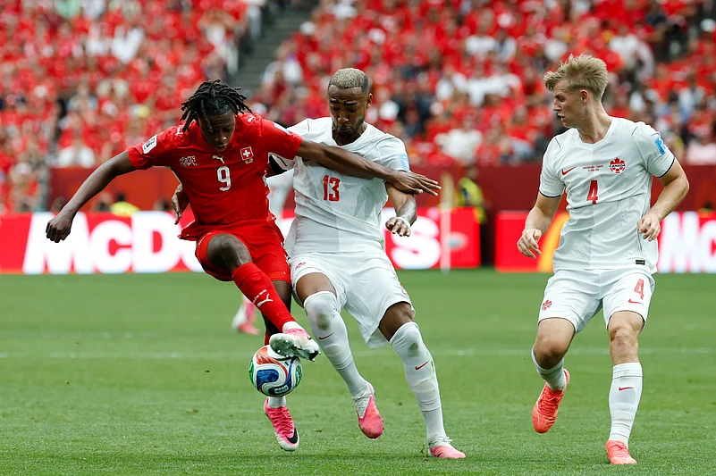 Switzerland Vs Canada FIFA World Cup 2026 Group B Johan Manzambi and Derek Cornelius AP Photo