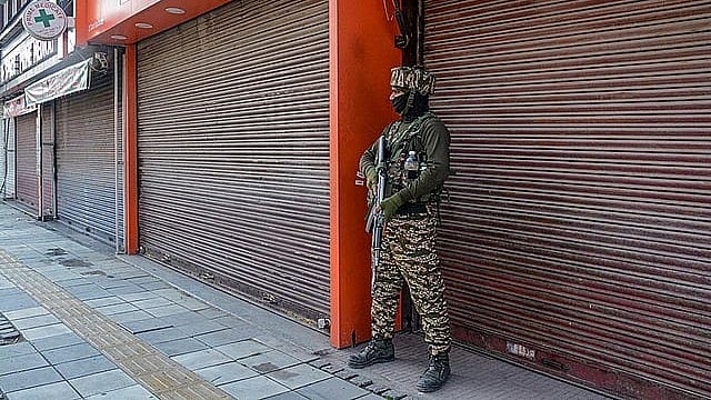 A deserted road of Pahalgam after militant attack killed 26 people.  - PTI