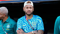 AP Photo/Frank Franklin II : Neymar looks on before the FIFA World Cup 2026, Group C match between Brazil and Morocco in East Rutherford, N.J., near New York, Saturday, June 13, 2026.