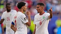 Morocco Vs Haiti LIVE Score, FIFA World Cup 2026: A Win Important For Atlas Lions In Long Run Charles Krupa/AP Photo : Morocco's Achraf Hakimi, left, and teammate Morocco's Azzedine Ounahi, talk together during the World Cup Group C soccer match between Scotland and Morocco in Foxborough.