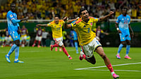Colombia 1-0 DR Congo Highlights, FIFA World Cup: Munoz Breaks Mpasi Resistance As Cafeteros Seal Knockout Berth (AP Photo/Ricardo Mazalan) : Colombia's Daniel Munoz celebrates after scoring his side's opening goal during the World Cup Group K soccer match between Colombia and Congo in Zapopan, near Guadalajara, Mexico, Tuesday, June 23, 2026.