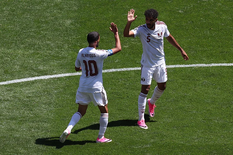 Bosnia Vs Qatar FIFA World Cup 2026 Group B Hassan Alhaydos And Jassem Gaber AP Photo