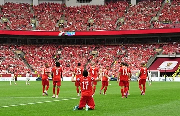 (Ethan Cairns/The Canadian Press via AP) : Switzerland's Ruben Vargas (17) celebrates his goal against Canada during the World Cup Group B soccer match between Switzerland and Canada in Vancouver, British Columbia, Wednesday, June 24, 2026.