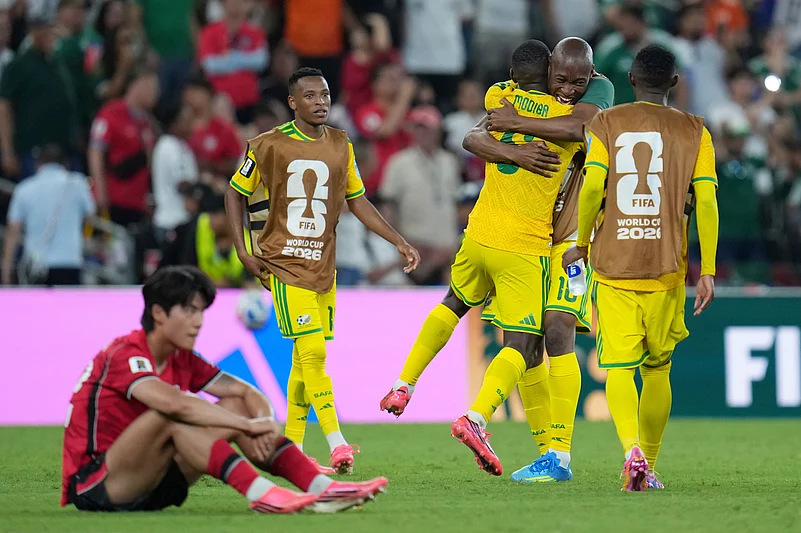 South Africa Vs South Korea FIFA World Cup 2026 Group A Aubrey Modiba with teammates AP Photo