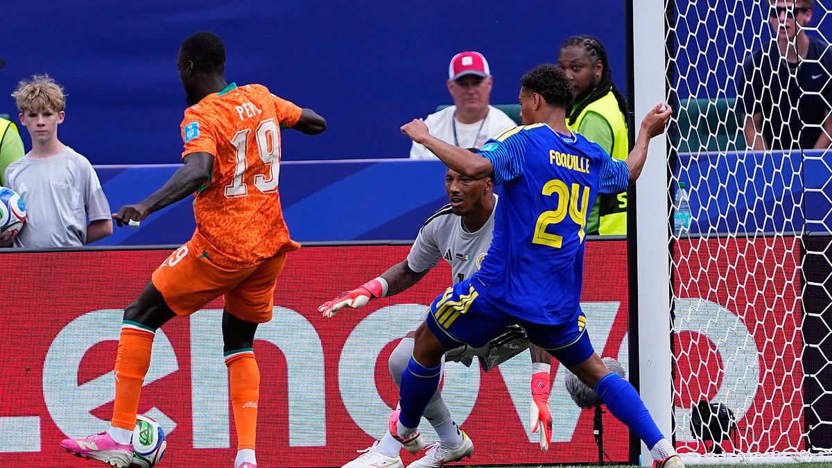 Ivory Coast's Nicolas Pepe (19) scores during the World Cup Group E soccer match between Curacao and Ivory Coast in Philadelphia, Thursday, June 25, 2026. - (AP Photo/Petr David Josek)