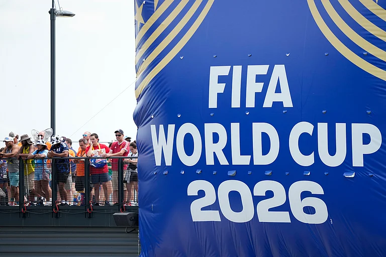 Fans arrive for the World Cup Group E soccer match between Curacao and Ivory Coast in Philadelphia, Thursday, June 25, 2026. - (AP Photo/Matt Slocum)