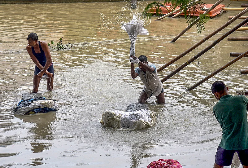Rise in water level of Brahmaputra river