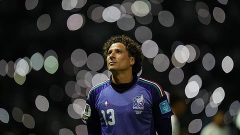 Mexico goalkeeper Guillermo Ochoa returns to the field after the half time during a World Cup Group A soccer match against Czechia in Mexico City, Wednesday, June 24, 2026. 