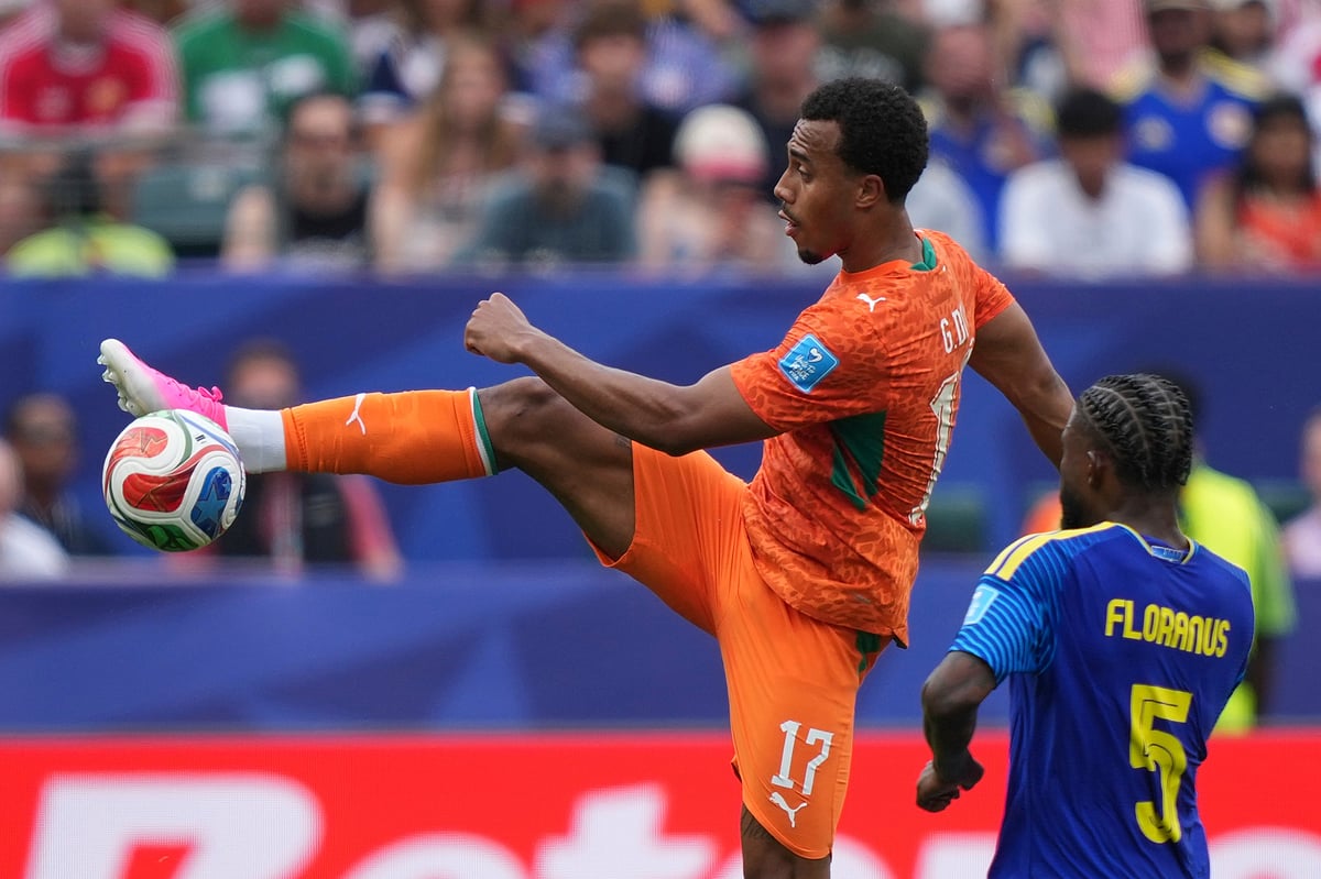 Curacao vs Ivory Coast FIFA World Cup 2026 Group E Guela Doue and Sherel Floranus AP Photo