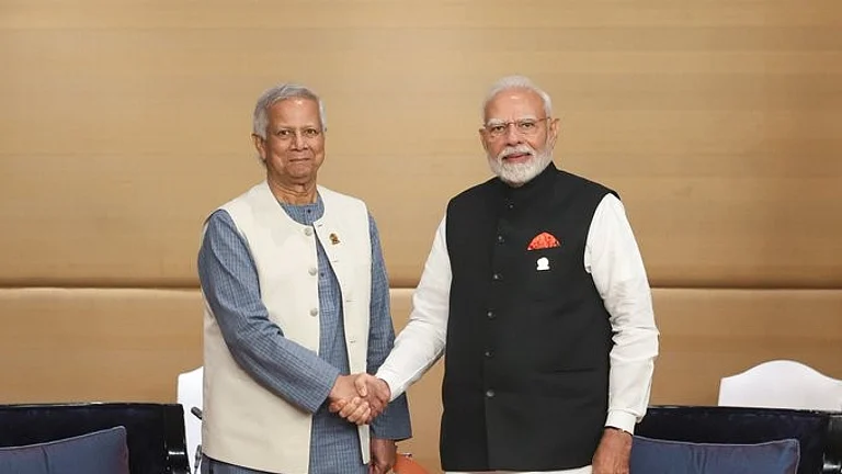 PM Modi meets Bangladesh Government's Chief Adviser Muhammad Yunus - X/ANI
