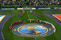(AP Photo/Eduardo Verdugo) : General view during the pregame ceremony before the World Cup Group A soccer match between Czechia and Mexico in Mexico City, Wednesday, June 24, 2026.