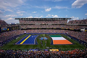 (AP Photo/Matt Slocum) : Flags for Curacao and Ivory Coast are displayed on the pitch ahead of the World Cup Group E soccer match between Curacao and Ivory Coast in Philadelphia, Thursday, June 25, 2026.