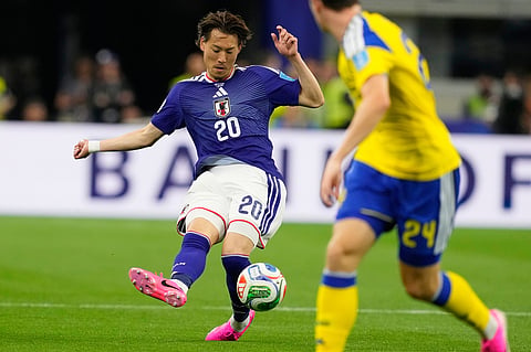 Sweden goalkeeper Jacob Widell Zetterstrom (1) makes a save during the World Cup Group F soccer match between Japan and Sweden in Arlingto