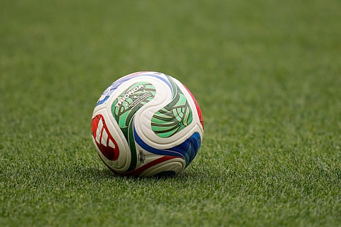 The ball of the World Cup Group I soccer match between Norway and France in Foxborough, Mass., near Boston