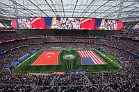 Turkey Vs USA, FIFA World Cup: See Best Photos From Group D Clash From Los Angeles Stadium (AP Photo/Marcio J. Sanchez) : The United States and Turkey players walk on the pitch prior to a World Cup Group D soccer match in Inglewood, Calif., near Los Angeles, Thursday, June 25, 2026.