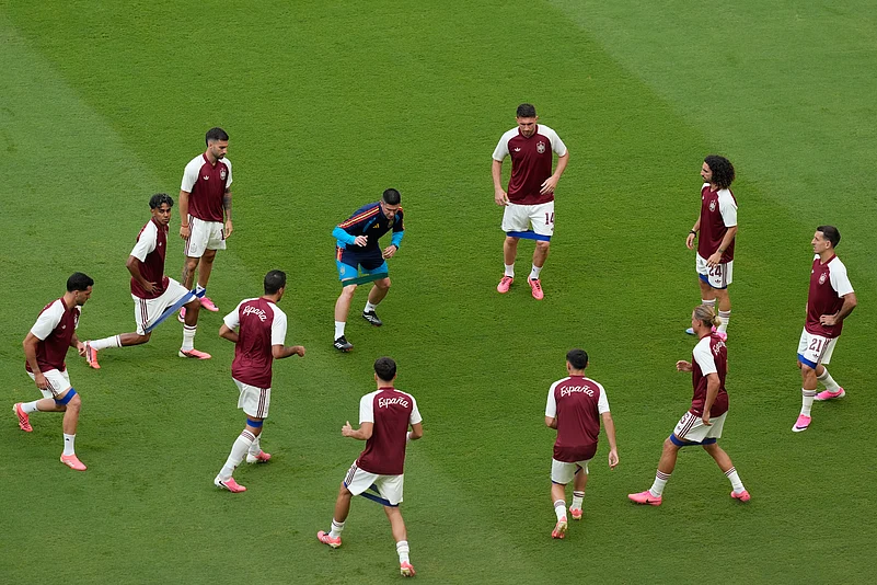 Spain vs Uruguay FIFA World Cup 2026 Group H Lamine Yamal Warm Up AP Photo