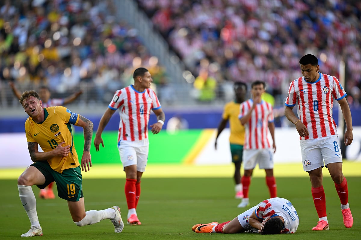 Paraguay vs Australia, FIFA World Cup 2026 Group D Gabriel Avalos and Harry Souttar AP Photo