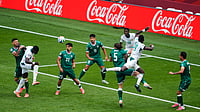 Senegal Vs Iraq, FIFA World Cup 2026: See Best Photos From Group I Clash At Toronto Stadium (AP Photo/Olivia White) : Senegal's Abdoulaye Seck, second from lefdt, scores their first goal during the World Cup Group I soccer match between Senegal and Iraq in Toronto, Friday, June 26, 2026.