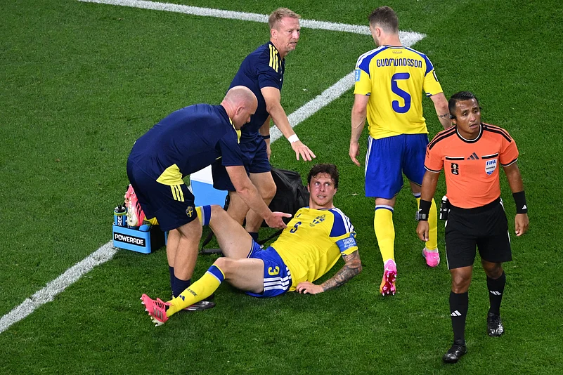 Japan vs Sweden FIFA World Cup 2026 Group F Victor Lindelof Reacts In action AP Photo