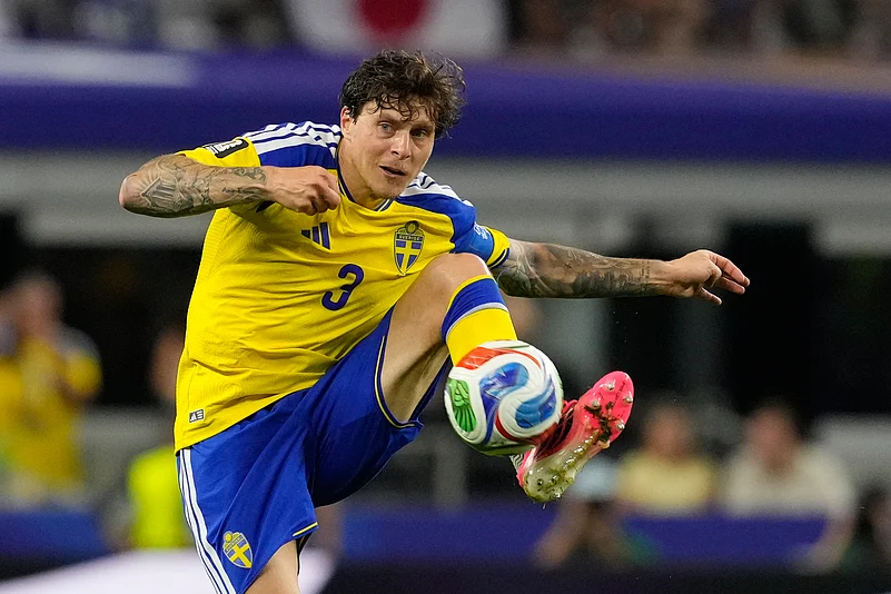 Japan vs Sweden FIFA World Cup 2026 Group F Victor Lindelof controls AP Photo