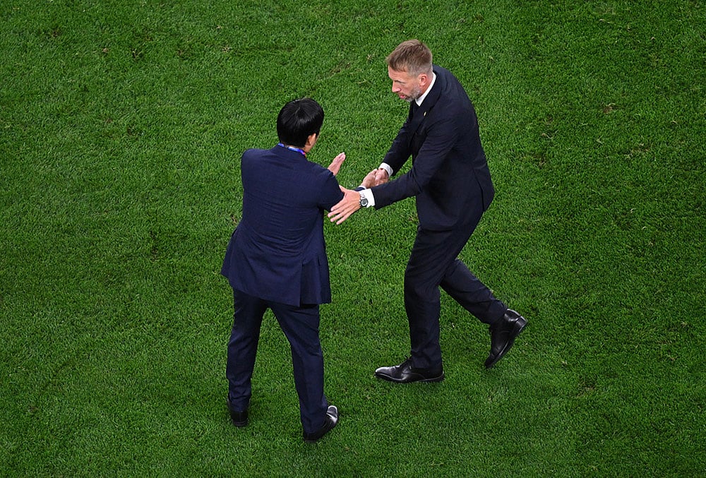 Sweden vs Japan World Cup Soccer highlights-Hajime Moriyasu and Graham Potter
