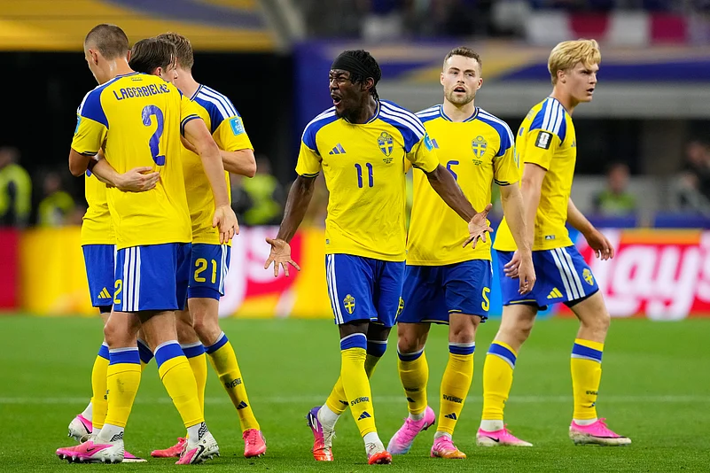 Japan vs Sweden FIFA World Cup 2026 Group F Anthony Elanga Goal Celeb AP Photo
