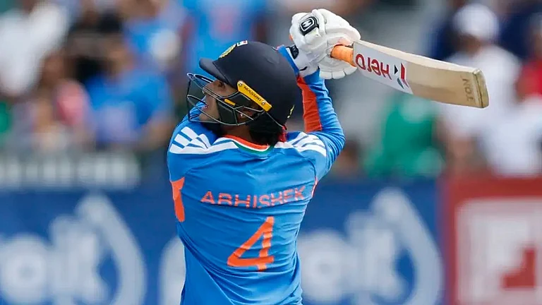 Abhishek Sharma scores 50 off 20 balls - AP