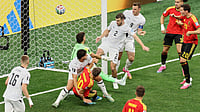 New Zealand 0-2 Belgium LIVE Score, FIFA World Cup 2026: Leandro Trossard Bags Brace To Stretch Red Devils Lead AP Photo/Emma Peterson : Belgium's Leandro Trossard (10) collides with New Zealand's Liberato Cacace (13) as the ball goes into the net over New Zealand goalkeeper Max Crocombe (1) for the first goal during the World Cup Group G soccer match between New Zealand and Belgium in Vancouver, British Columbia, Friday, June 26, 2026.